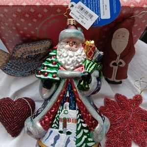 Radko Santas Snowy Scene Ornament 7in Hand Painted Artist Joseph Walden